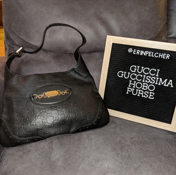 Gucci Handbags - Black Guccissima Leather Medium Hobo Bag